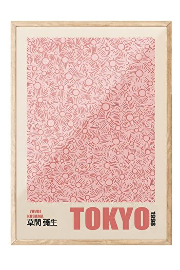 Postifull Wooden Framed Painting, Poster and Frame Kit, Yayoi Kusama - Tokyo Comfort Series No:108719