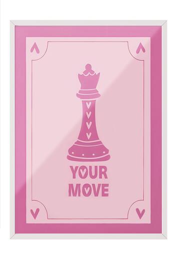 Postifull White Framed Painting, Artistic Design Wall Painting, Your Move Comfort Series No:108729