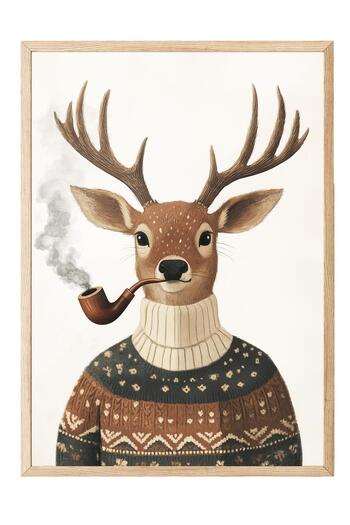 Postifull Wooden Framed Painting, Poster and Frame Set, New Year Comfort Series No:108793