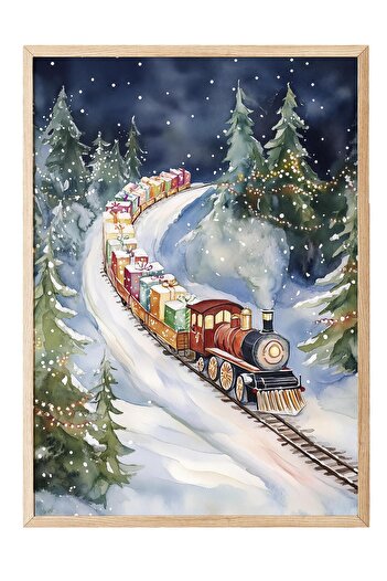 Postifull Wooden Framed Painting, Poster and Frame Set, New Year Comfort Series No:108771