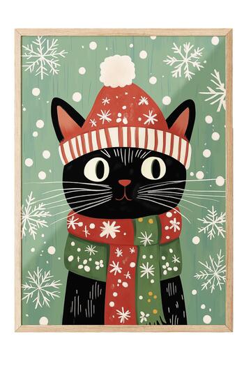 Postifull Wooden Framed Painting, Poster and Frame Set, New Year Comfort Series No:108778