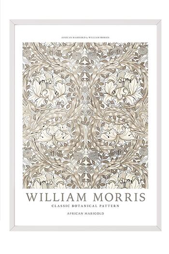 Postifull White Framed Painting, William Morris - African Marigold Comfort Series No:108583