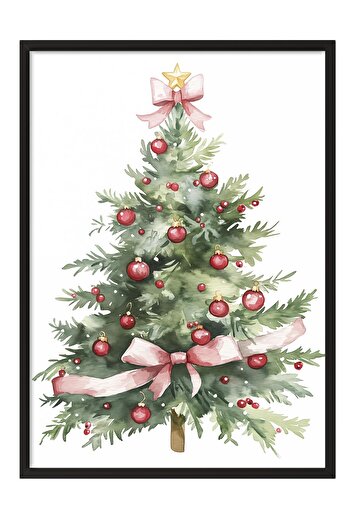 Postifull Black Framed Painting, Poster and Frame Set, New Year Comfort Series No:108743