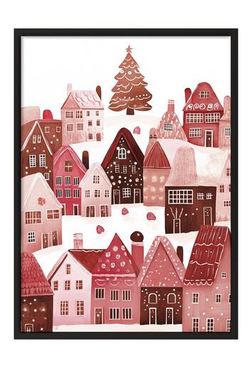 Postifull Black Framed Painting, Poster and Frame Set, New Year Comfort Series No:108805
