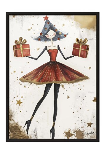 Postifull Black Framed Painting, Poster and Frame Set, New Year Comfort Series No:108748