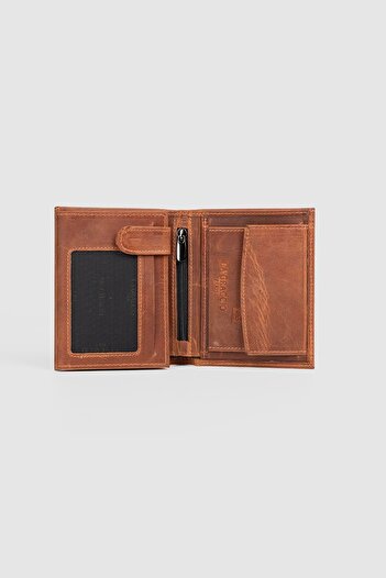 La La'Graccio Paris La'Graccio Paris Genuine Leather Men's Wallet Crazy Tan