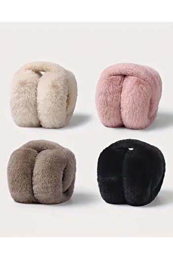 MYZİ STORE Plush Foldable Earphones Cold Protective Soft Plush Winter Earphones