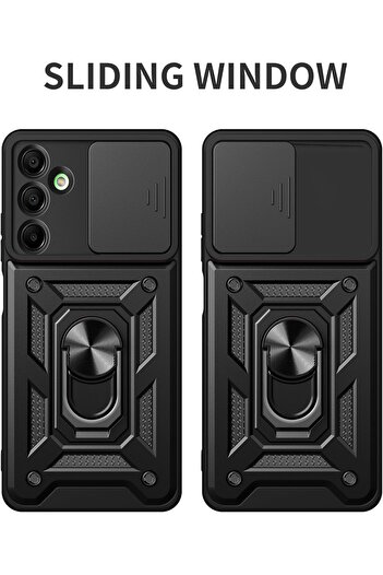 m.tk moveteck Samsung Galaxy A16 Case with Camera Protection Sliding Ring Armor Armor Cover +9H Screen Protector Glass Set