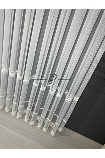 rendecioğlutekstil 3 Hiza Tulle Curtain Skirts - 1X3 Close Pleat Hürrem Patterned Processing