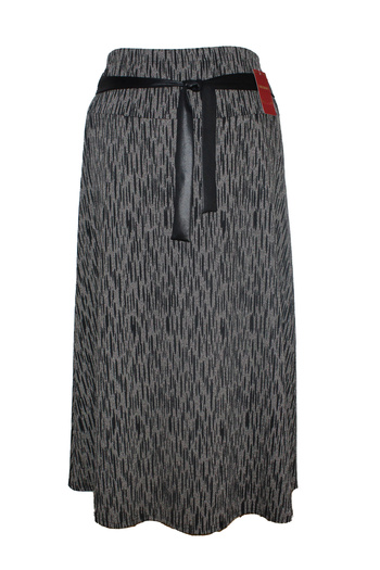 HESNA Women's Seasonal Elastic Patterned Black Skirt