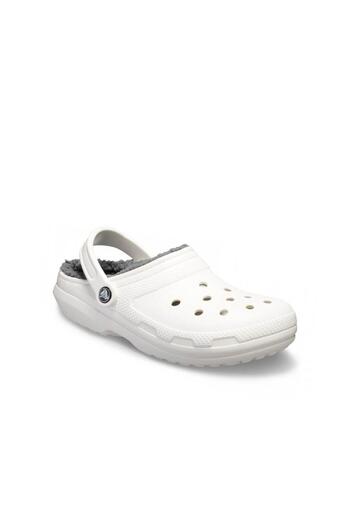 Crocs White Classic Lined Clog Slippers for Men
