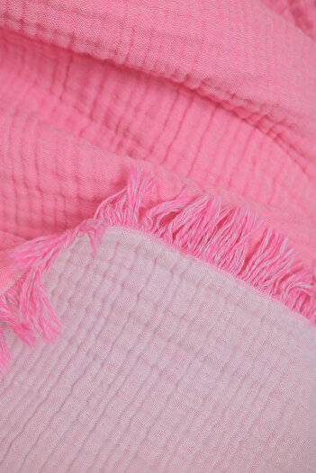 Caymoon 4 Layer Muslin 100% Cotton Sofa Shawl Tv Blanket 130 X 190 cm Double Color Pink Light Pink