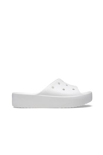 Crocs Classic Platform Slide Women's Slippers - White