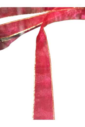 ÖZ-EL AŞ New Year's Red Glitter Chiffon Ribbon - Gift Package, 2 cm 5 Mt