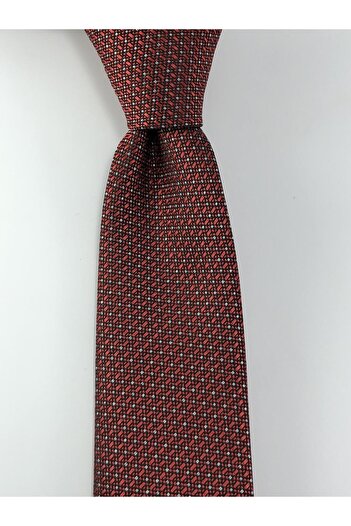 PİERRONİ Red and White Dotted Slim Tie