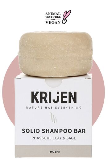 Krijen 100 gr Rhassoul Clay and Sage Solid Shampoo
