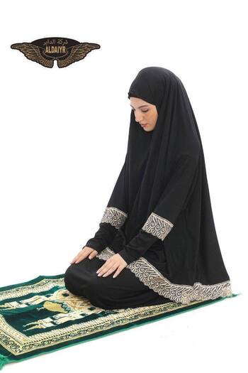 ALDAİR Double Piece Women's Hijab Embroidered Prayer Dress Anti-Sweat Prayer Clothing