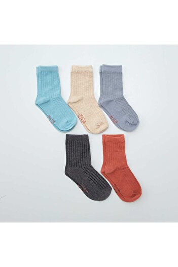 KIABI Pack of 5 pairs of plain socks GREY