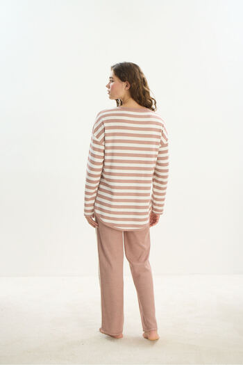 Sevim Long Sleeve Knitwear Dusty Rose Women's Pajama Set - C8T5N1O61