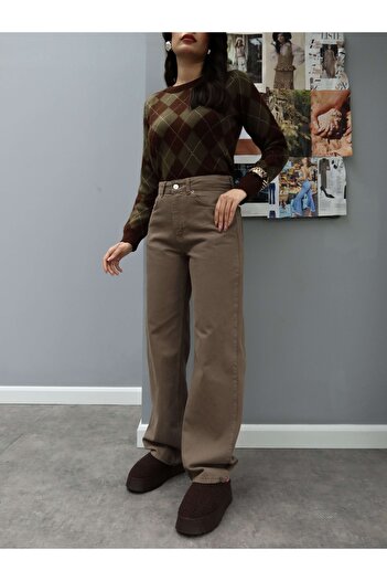 ESRAHELVACI Khaki Straight Orj Jean