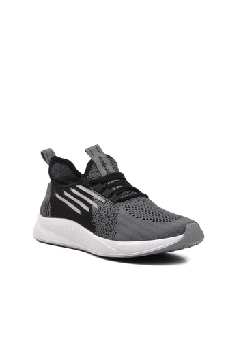 WALKWAY Black-White-Smoked Unisex Sports Shoes
