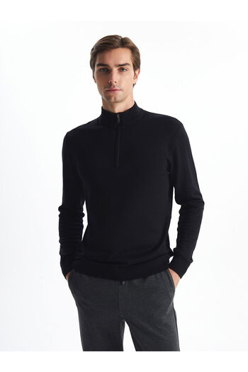 LC Waikiki Men's Knitwear Sweater - Stand Collar, Long Sleeve