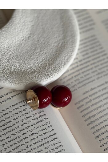 Rossetto Atelier Burgundy Big Ball Earrings