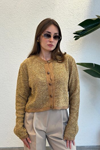 novon Prevailing Collar Red Gold Button Detailed Premium Cardigan (34-42 Sizes Compatible)