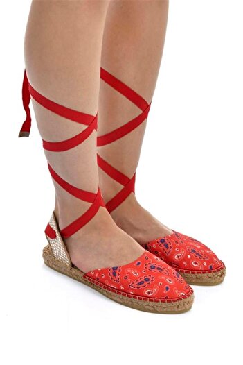 Su Espadril Flora Kırmızı Kadın Düz Espadril