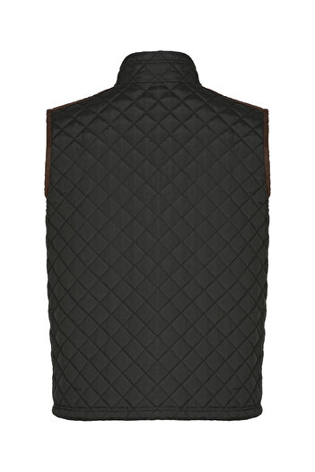 HAMİTOGULLARI Black Tie Stitched Quilted Vest