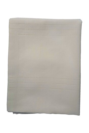 erciyesceyiz Linen Fabric Striped Tablecloth 160*220 Cm Cream