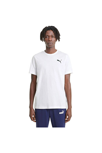 Puma Μπλουζάκι Puma Essentials Μικρό Λογότυπο, Λευκό, Ανδρικό