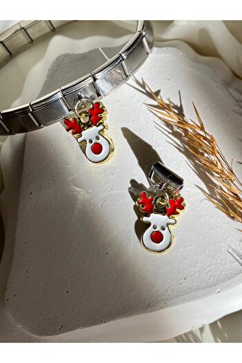 MELENY New Year's Series Stainless Steel Deer - Italian Bracelet Charm