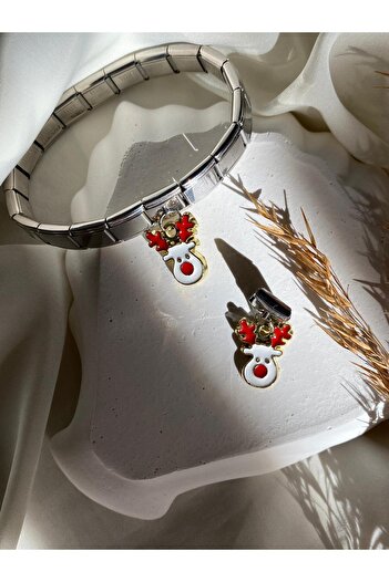 MELENY New Year's Series Stainless Steel Deer - Italian Bracelet Charm
