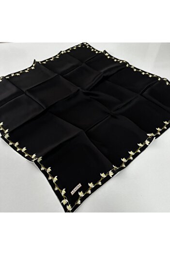 Armine Black Silk Scarf - Sura Pka4001, Nostalgia Series