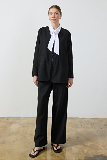 Birgül Bektaş Black Wide Leg Trousers