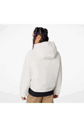 Converse Jacket Converse Synthetic Short Puffer, White, Women