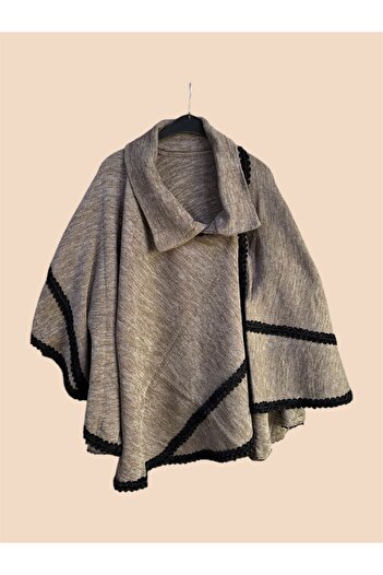 Bytoktay Thick Mother's Thin Fur Knitwear Shawl - Shoulder Scarf Poncho