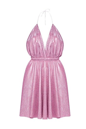 Gülşah Evecen Silver Short Dress ( Özel Tasarım Simli Elbise )