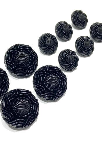 karantuhafiye Italian Coat Dupiyes Button / 4+6 Set / Black /M014