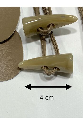 karantuhafiye Shepherd Leather Unit Button Set - Cappuccino 2 Pieces