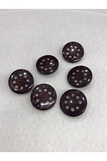karantuhafiye Stoned Button Claret Red 6 Pieces