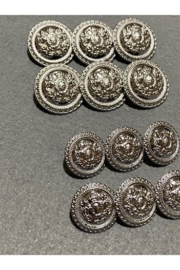 karantuhafiye Blazer Jacket Button Wreath Crest Model Silver Set of 6+6