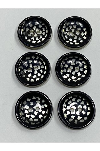 karantuhafiye Trench Coat Button / Set of 6 / Black / 2.7 cm