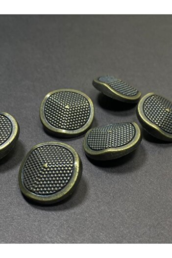 karantuhafiye Jacket Trench Coat Button / Metallized (plastic) Button / Oxide 2.5 Cm Set of 6