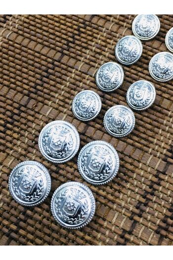 karantuhafiye Blazer Jacket Button Set Silver / Wreath Model