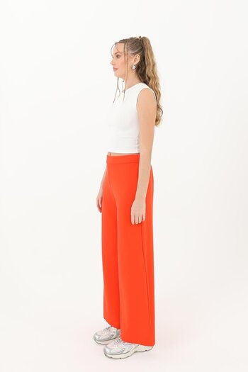 Soul Kadın Geniş Paça Pantolon - 30007PNT - Açık Kırmızı