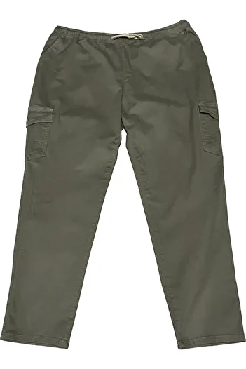 Surco Plus Size Elastic Waist Cargo Pocket Lycra Trousers