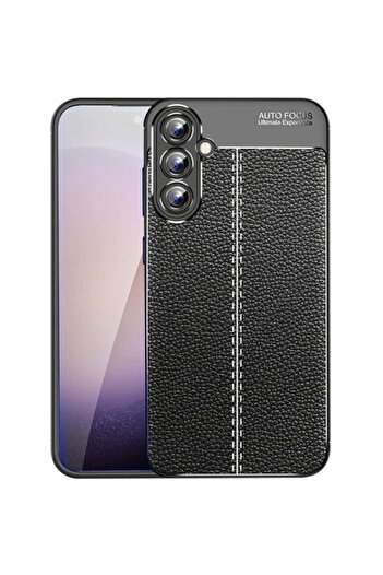m.tk moveteck Samsung Galaxy A16 Case with Camera Protection Leather Look Stitching Pattern Non-Marking Matte Soft Silicone