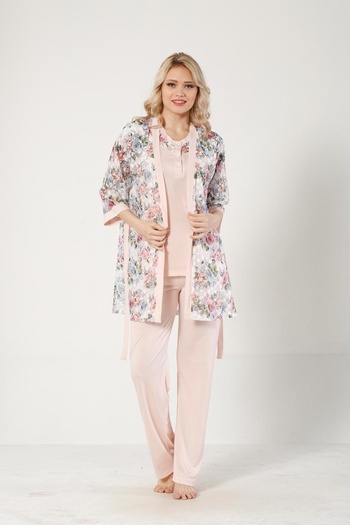 ALİMER Mink Lace Dressing Gown Boxed Women's Pajamas Set 2329